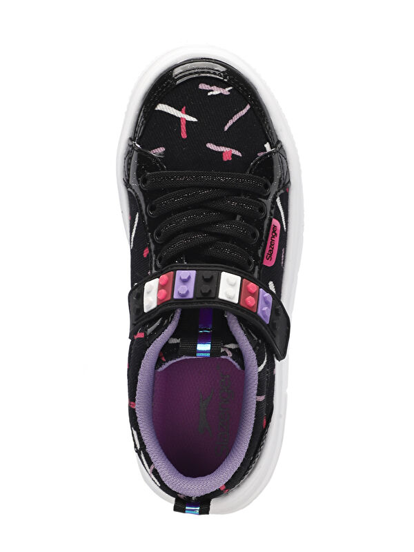 NUMANCIA Kız Çocuk Cırt Cırtlı Siyah / Mor Günlük Spor Ayakkabısı - Görsel 6