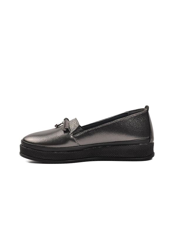 673426 Gümüş Kadın Loafer Ayakkabı - Görsel 3