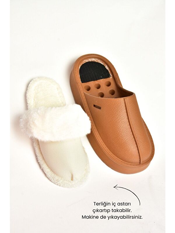 T918264209 Kahverengi Kadın Terlik - Görsel 4