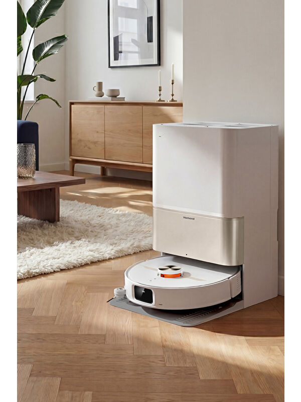 Homend Alex 50 Pro AI Destekli Akıllı Robot Süpürge 28000 Pa Emiş Güçlü Beyaz