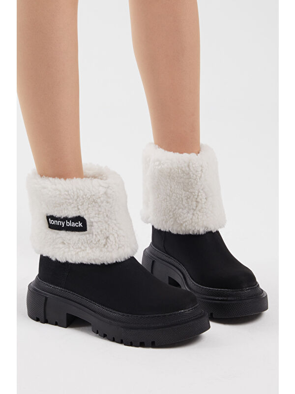 Tonny Black Siyah Tonny Black Süet Rahat Kadın Kalıp Bot