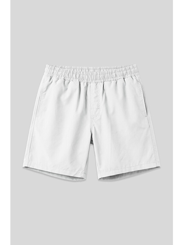 Tommylife Beyaz Hızlı Kuruyan Standart Fit Erkek Deniz Şortu - 81237
