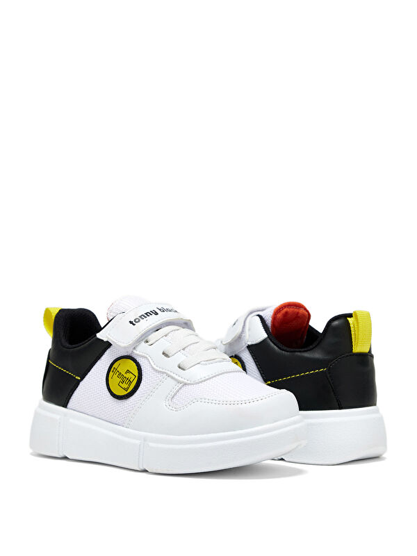 Tonny Black Beyaz Tonny Black Rahat Kalip Çocuk Unisex Cırtlı Ayakkabı
