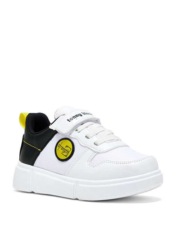 Tonny Black Beyaz Tonny Black Rahat Kalip Çocuk Unisex Cırtlı Ayakkabı