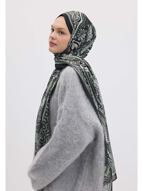 Fresh Scarfs Etnıc Floral Desen Şal Siyah