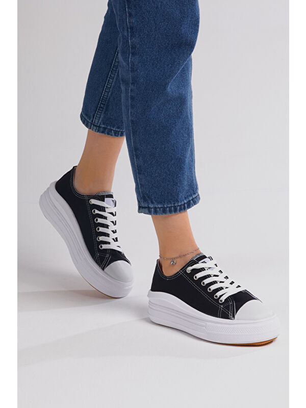 Tonny Black Beyaz Tonny Black Rahat Kalip Kadın Kalın Tabanlı Spor Ayakkabı