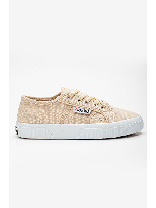 Tonny Black Yeşil Tonny Black Rahat Kalip Kadın Krep Taban Bağcıklı Keten Günlük Ayakkabı