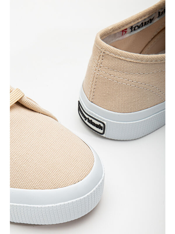 Tonny Black Yeşil Tonny Black Rahat Kalip Kadın Krep Taban Bağcıklı Keten Günlük Ayakkabı