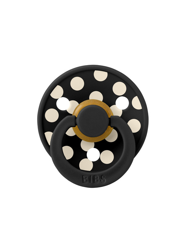 Bibs Studio Polka Big Kauçuk Emzik -Black Ivory-0-6 Ay
