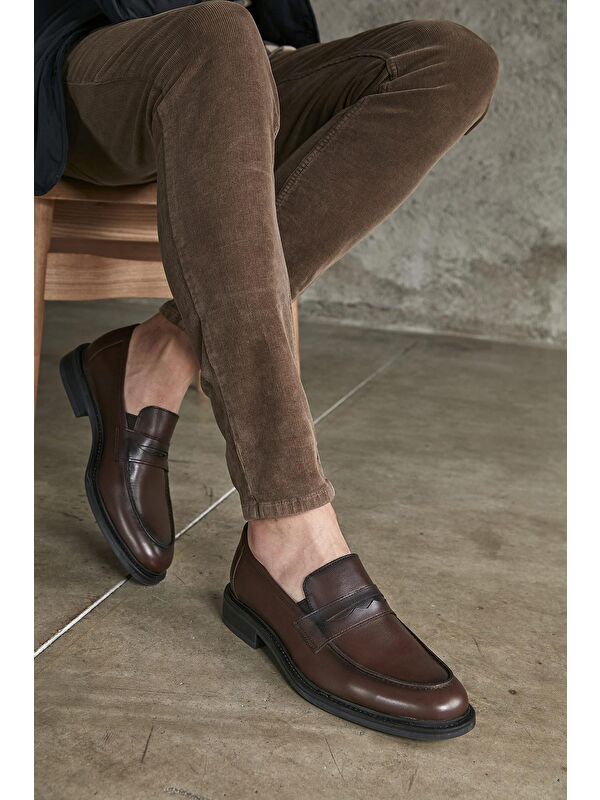 Hakiki Deri Erkek Ayakkabı 133744Z2386 Kahve - Görsel 3