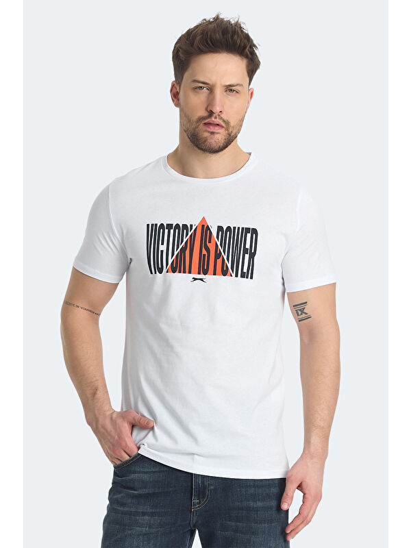 SLAZENGER RAVID IN Erkek Beyaz Tişört
