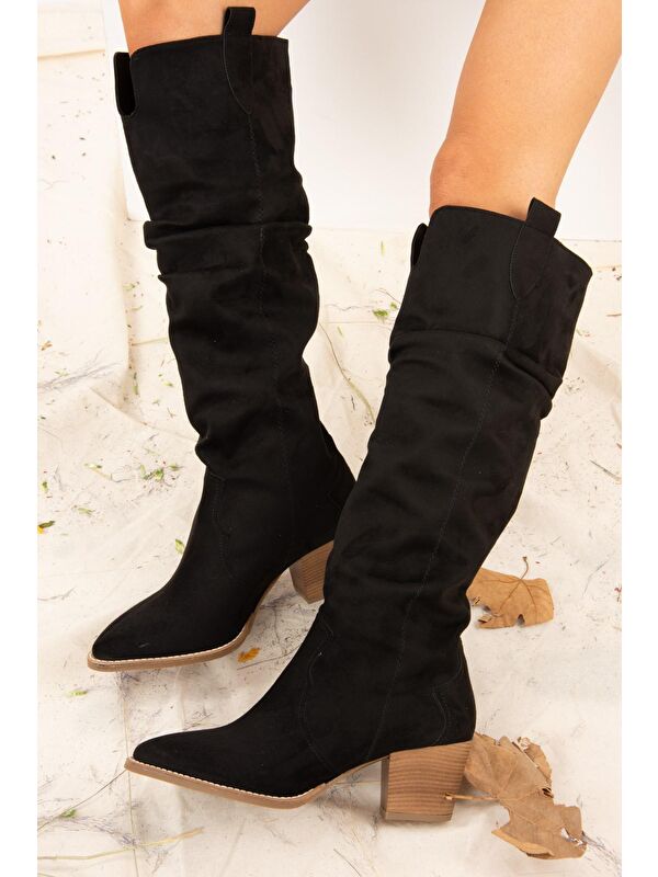 J404040102 Siyah Kadın Çizme - Görsel 5