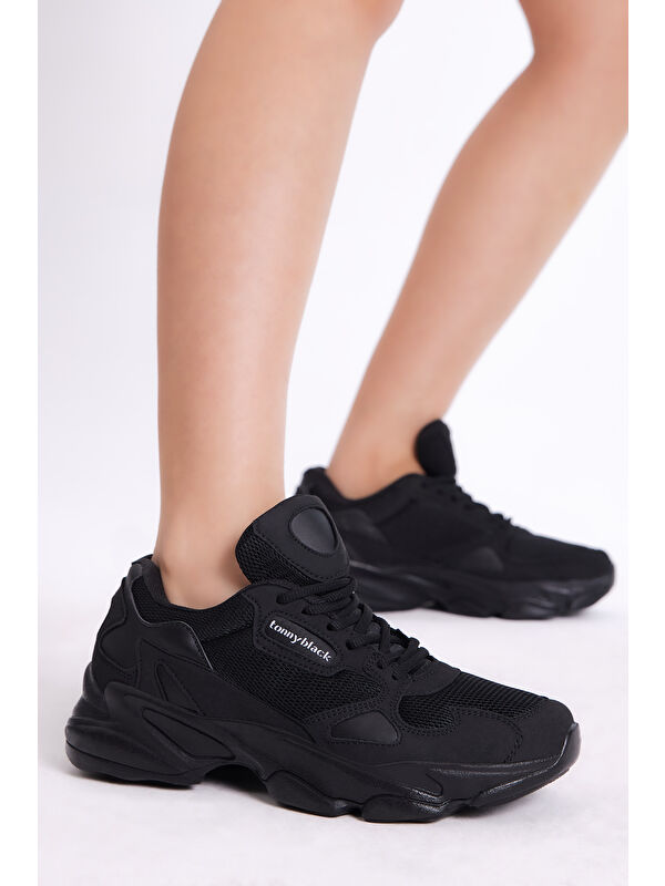 TONNY BLACK Unisex Siyah Siyah Spor Ayakkabı Zhr