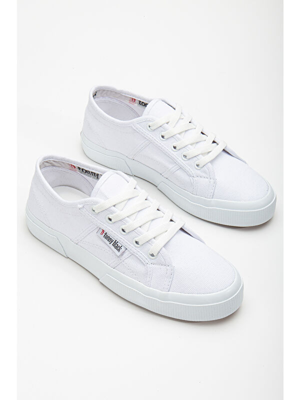 Tonny Black Yeşil Tonny Black Rahat Kalip Kadın Krep Taban Bağcıklı Keten Günlük Ayakkabı