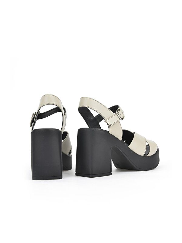 Kadın Hakiki Deri Topuklu Sandalet 131992 28000 Buz - Görsel 6