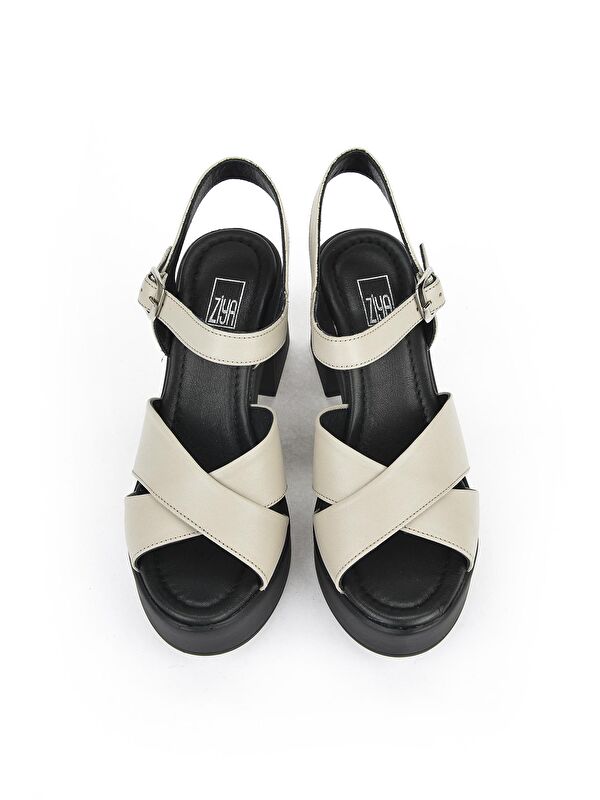 Kadın Hakiki Deri Topuklu Sandalet 131992 28000 Buz - Görsel 7