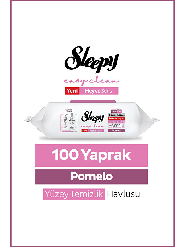 Sleepy Meyve Serisi Yüzey Temizlik Havlusu Mendili Pomelo 100 Yaprak