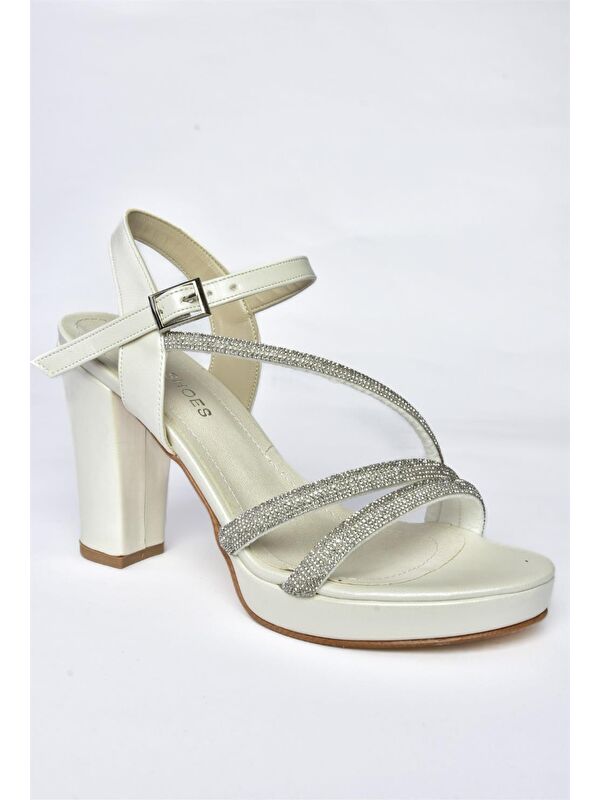 P246031709 Sedef Kalın Topuklu Kadın Abiye Ayakkabı - Görsel 6