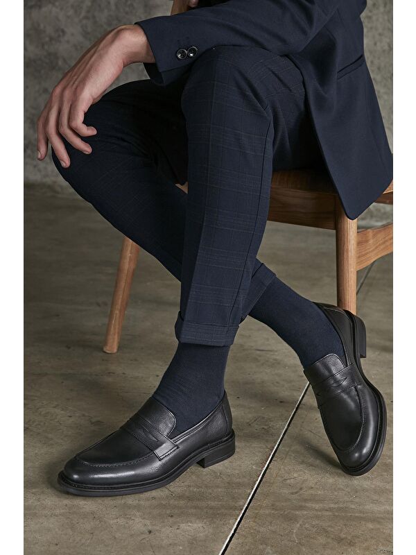 Hakiki Deri Erkek Ayakkabı 133744Z2386 Siyah - Görsel 3