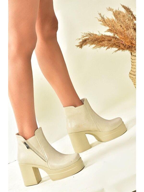 N9966400 Bej Kadın Bot - Görsel 3