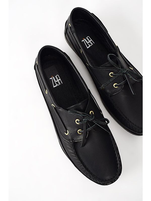 Hakiki Deri Erkek Günlük Ayakkabı 131423Z291 Siyah - Görsel 6