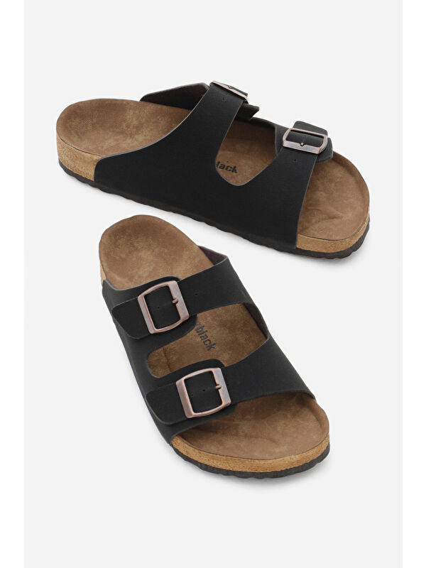 Tonny Black Beyaz Tonny Black Poli Taban Unisex Ayarlamalı Çift Tokalı Terlik