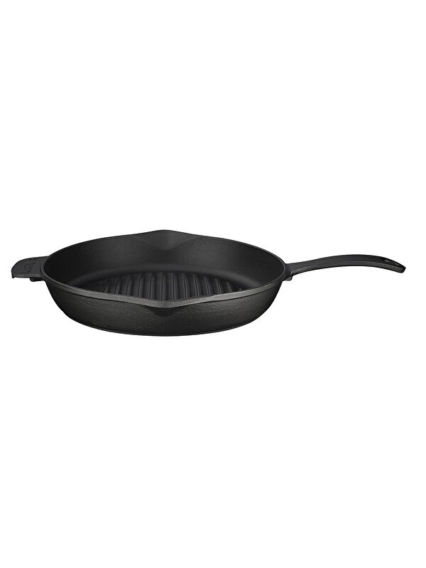 LAVA Yuvarlak Izgara Tava Döküm Demir Yekpare Saplı Konkav Taban 12mm. Çap(Ø)28cm.