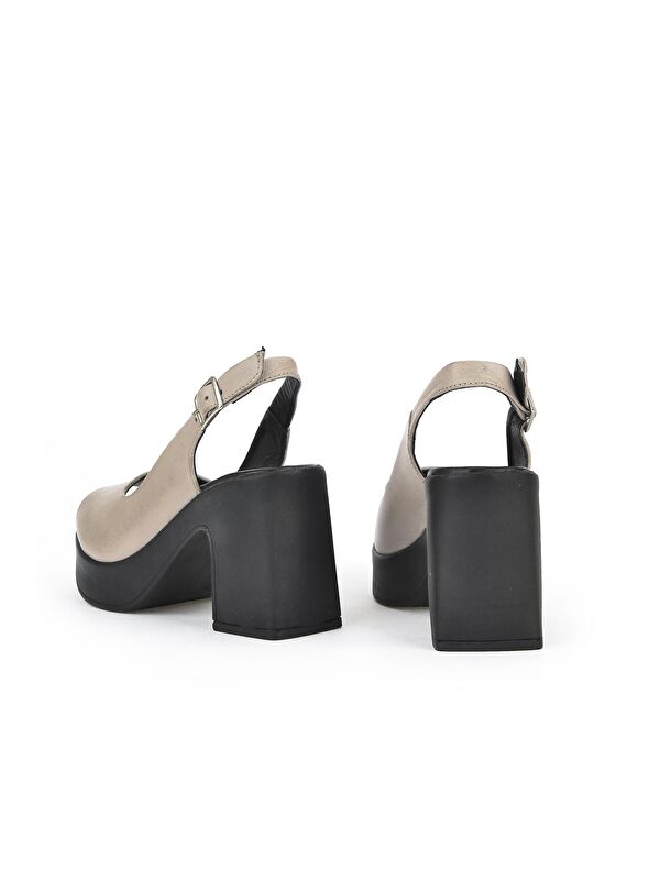 Kadın Hakiki Deri Topuklu Sandalet 131992 28003 Buz - Görsel 4