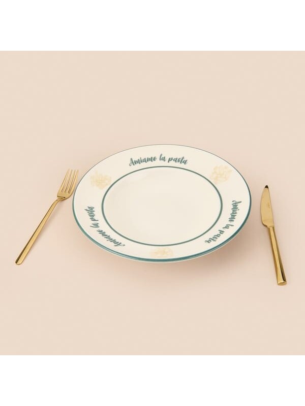 Evidea Kitchen Amiamo La Pasta Makarna Tabağı - Beyaz - 27 cm