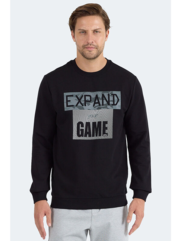 SLAZENGER RUBIO Erkek Siyah Sweatshirt