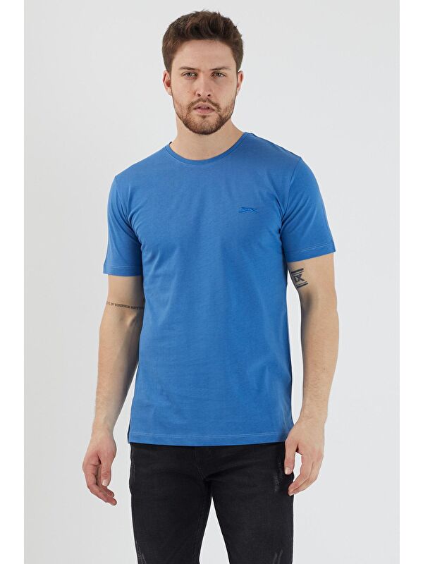 SLAZENGER SANDER KTN Erkek %100 Pamuk Tişört Indigo