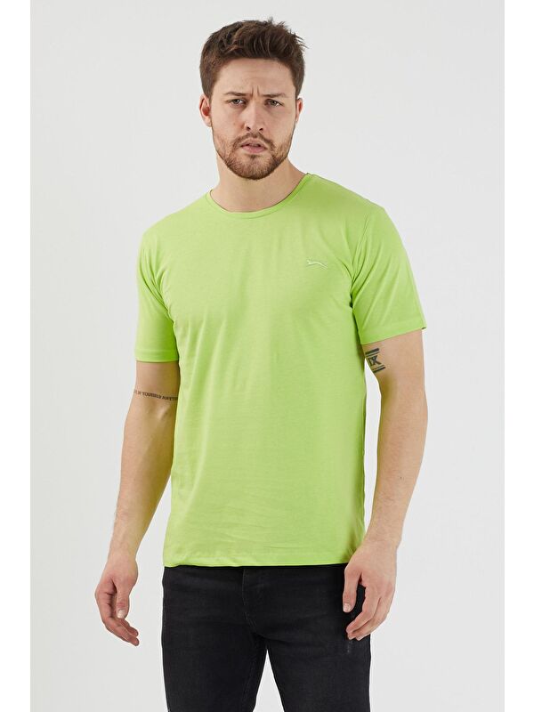 SLAZENGER SANDER KTN Erkek %100 Pamuk Tişört Açık Yeşil