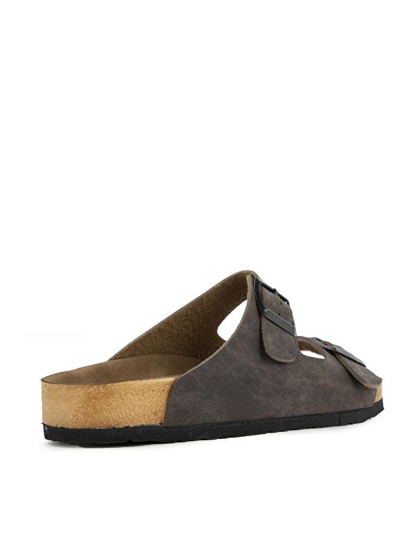 LENS Kadın Terlik Kahve Nubuk - Görsel 4