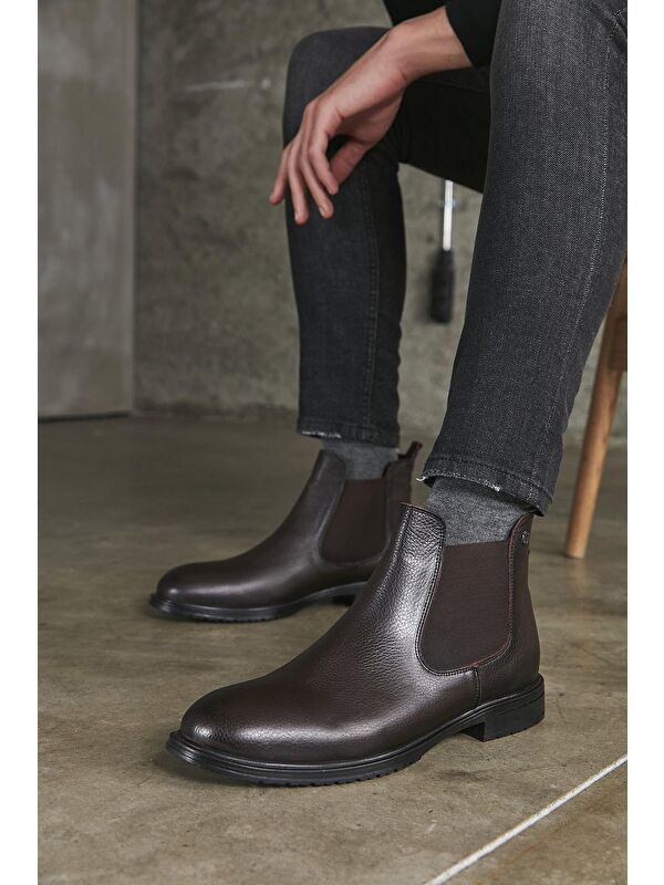 Erkek Hakiki Deri Bot 133447Z101 Kahve - Görsel 3