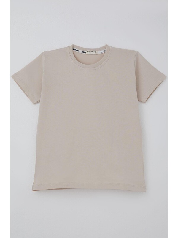 Breeze Erkek Çocuk Tişört Basic Taş (4-8 Yaş)