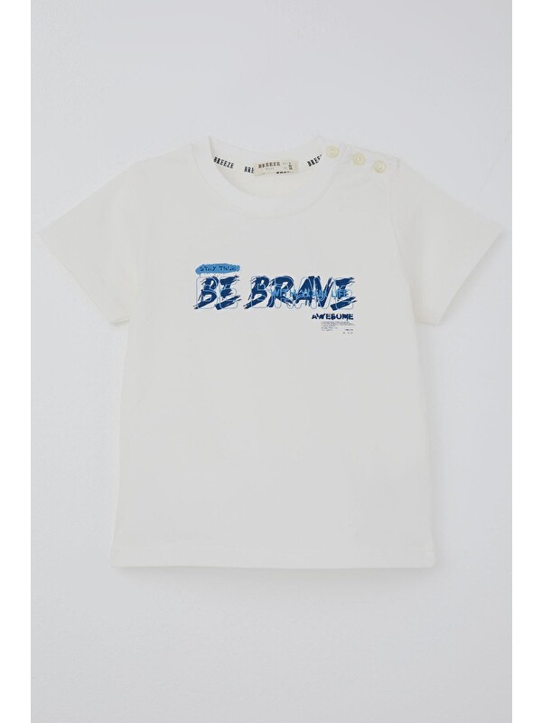 Breeze Erkek Çocuk Tişört Grafiti Baskılı Ekru (2-6 Yaş)