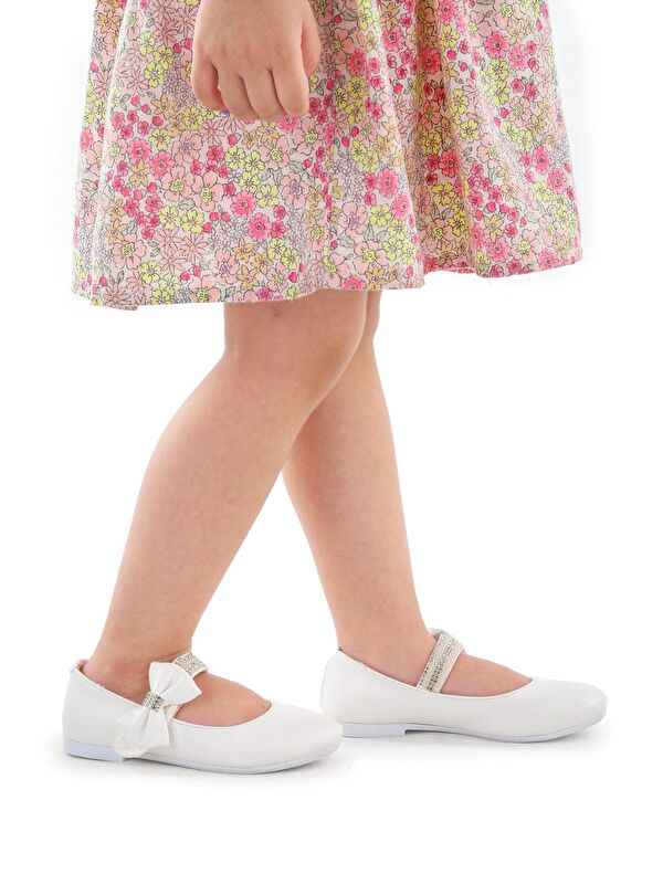 Cerry Cilt Cırtlı Kız Çocuk Taşlı Babet Ayakkabı - Görsel 4