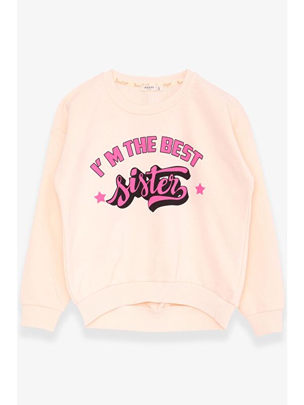 Breeze Kız Çocuk Sweatshirt Yazı Baskılı Krem (11-12 Yaş)