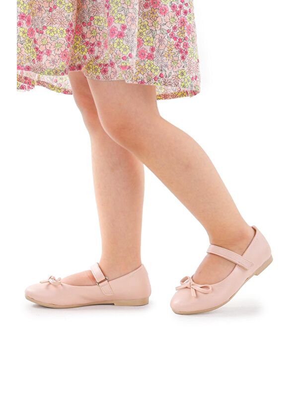 Barbe Cilt Fiyonklu Cırtlı Kız Çocuk Babet Ayakkabı - Görsel 3