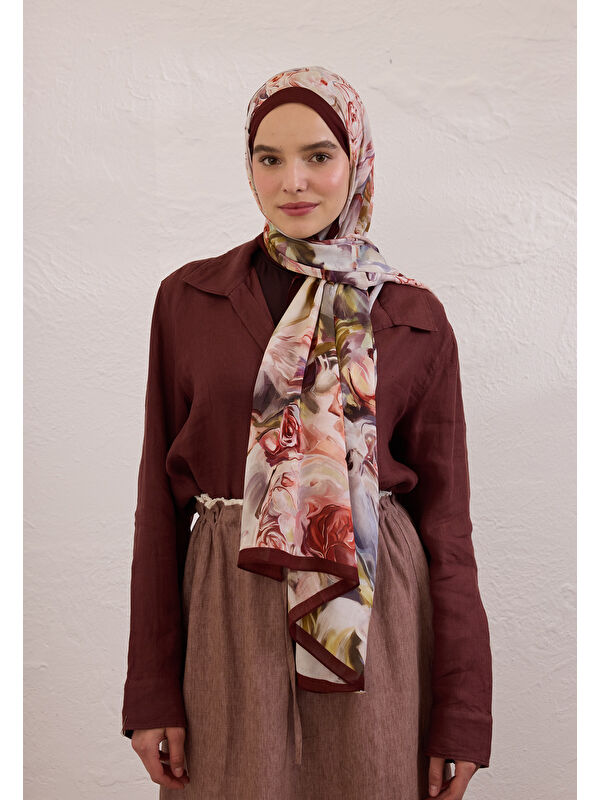 Fresh Scarfs Nerıssa Desen Rami Şal Bordo