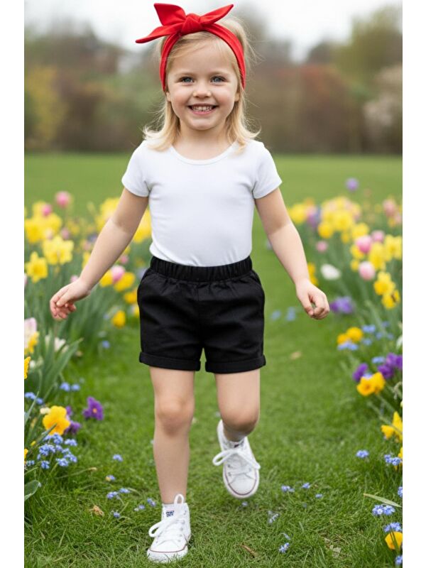 Parla Kids Kız Çocuk Jean Şort ve Bandana