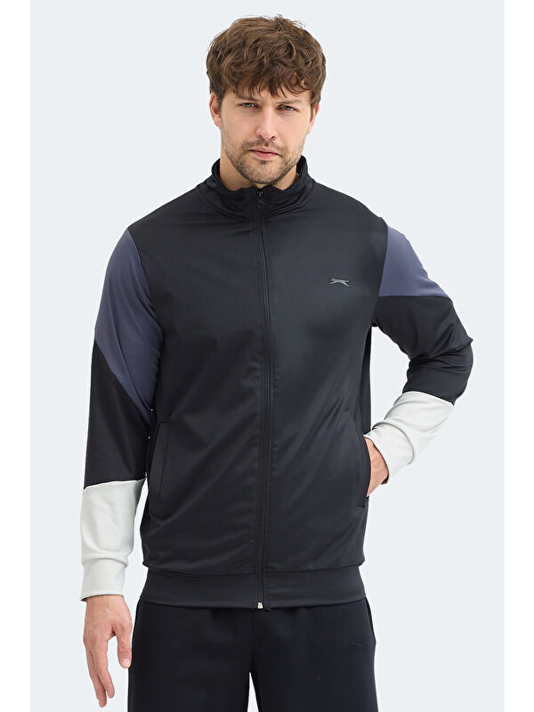 SLAZENGER KYLORA Siyah Erkek Polar Fermuarlı Sweatshirt Hırka