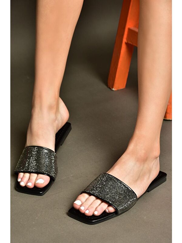 P820038614 Siyah Kadın Terlik - Görsel 3