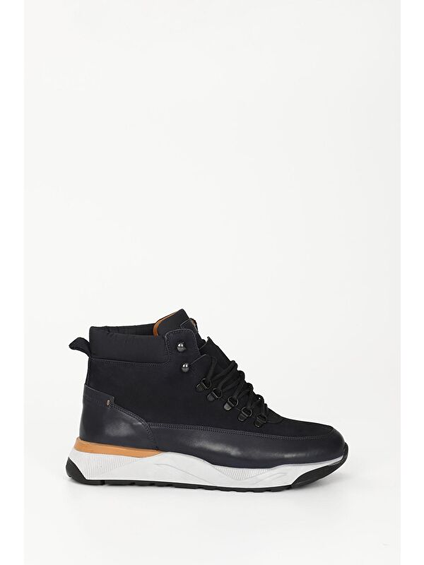 LACİVERT Hakiki Deri Bağcıklı Spor Erkek Bot 01539 - Görsel 5