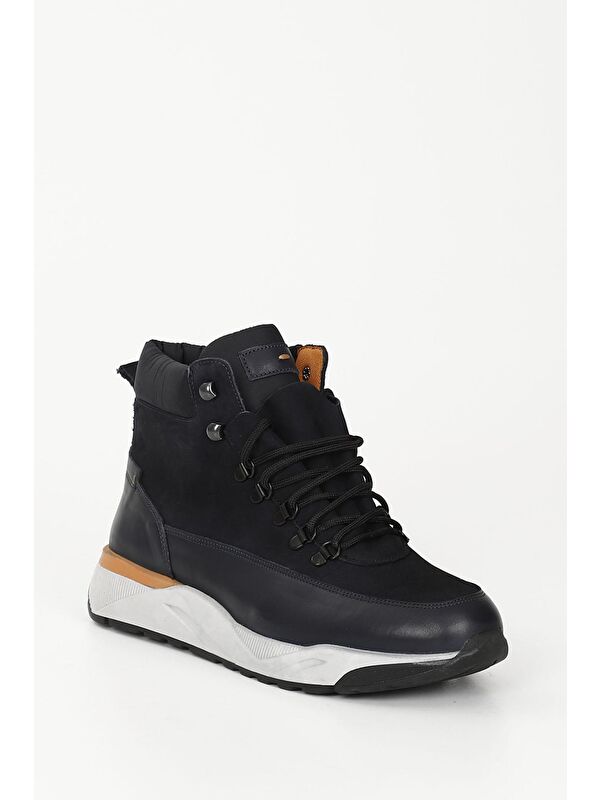 LACİVERT Hakiki Deri Bağcıklı Spor Erkek Bot 01539 - Görsel 6