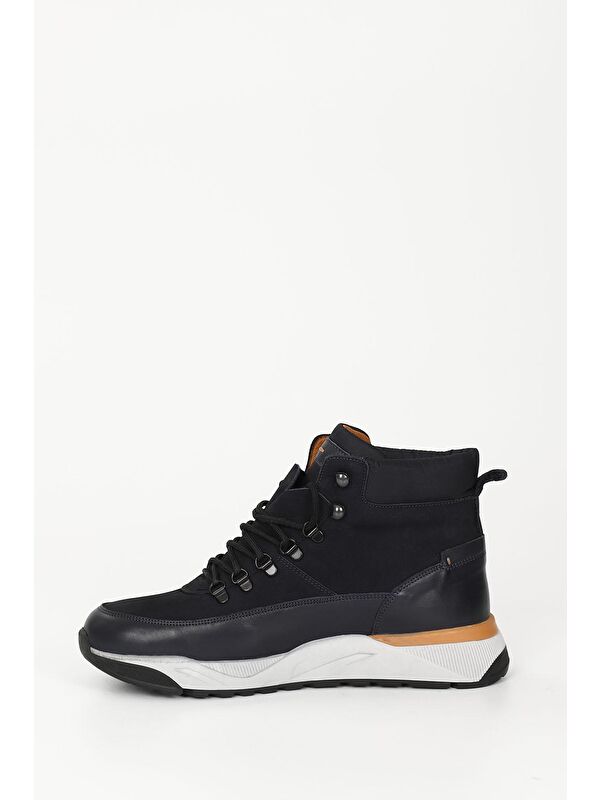 LACİVERT Hakiki Deri Bağcıklı Spor Erkek Bot 01539 - Görsel 7