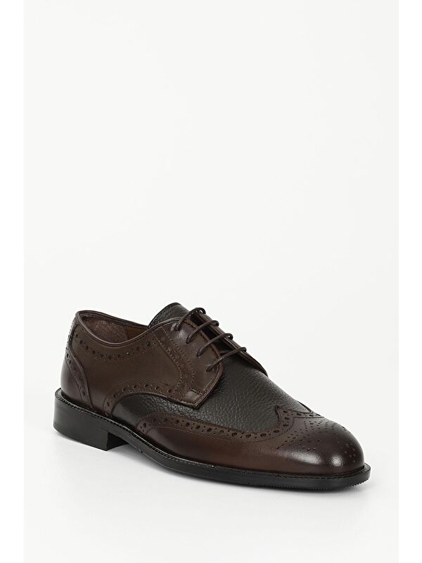 KAHVERENGİ Platinum Hakiki Deri Bağcıklı Günlük Erkek Ayakkabı 01939 - Görsel 6