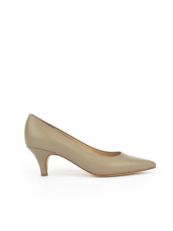 Kadın Hakiki Deri Topuklu Ayakkabı 1231003 324 Bej - Görsel 4