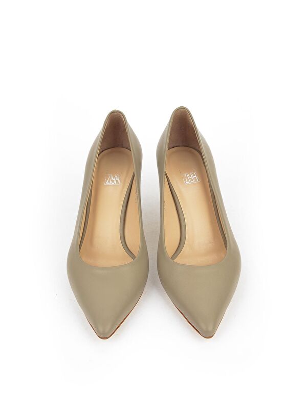 Kadın Hakiki Deri Topuklu Ayakkabı 1231003 324 Bej - Görsel 7