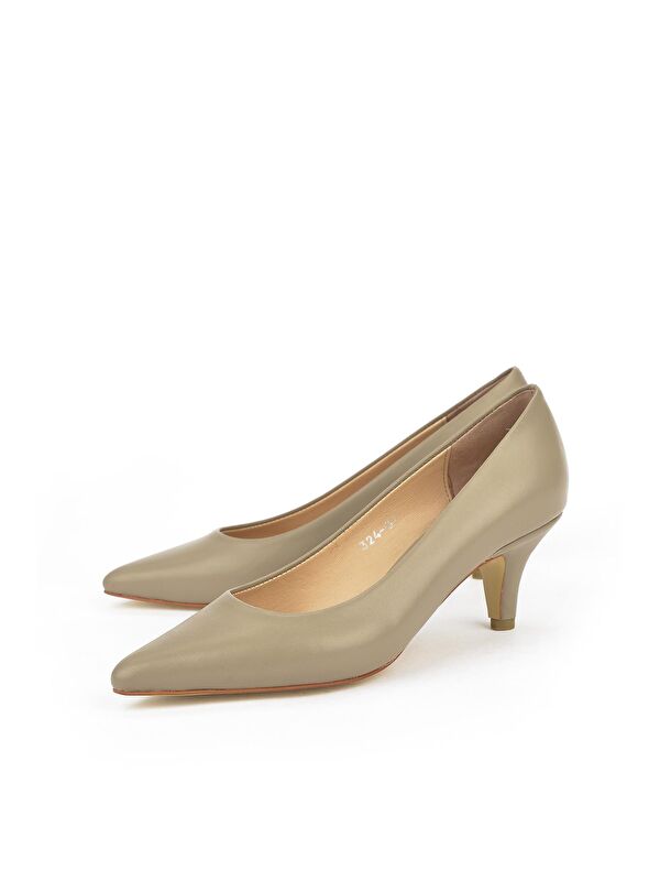 Kadın Hakiki Deri Topuklu Ayakkabı 1231003 324 Bej - Görsel 8